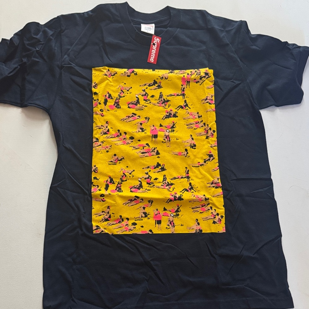 Supreme Black Tee with Yellow Graphic